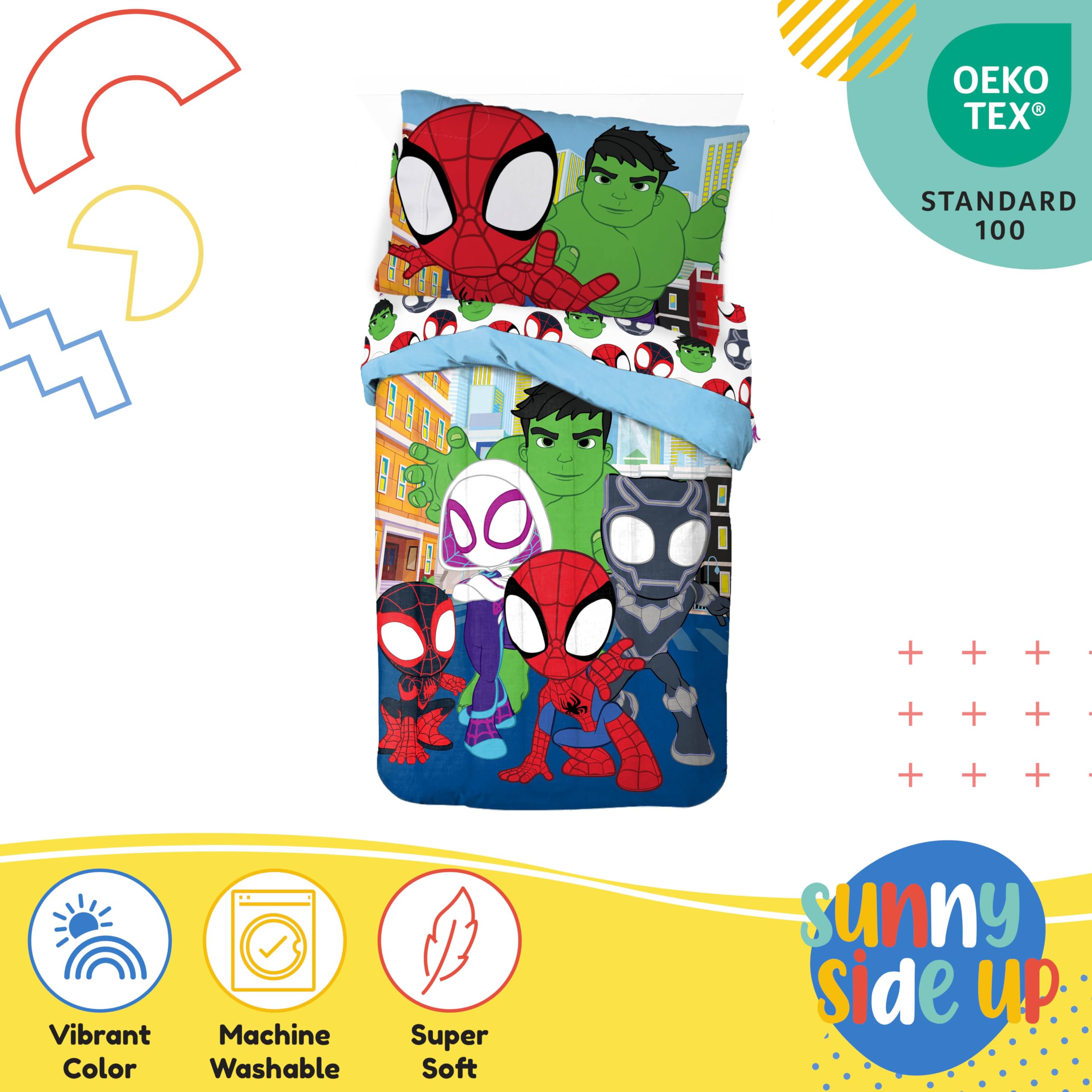 Foto 4 | Set De Edredón Para Niños Pequeños Sunny Side Up Marvel Spidey & Friends - Venta Internacional.