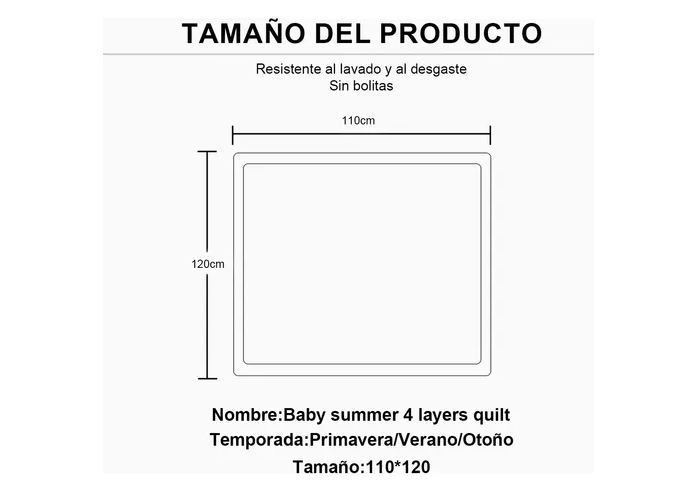Foto 2 | Xtellar Verano Manta De Lujo En Muselinas De Algodón Suave Para Bebé- Cobijas Transpirables