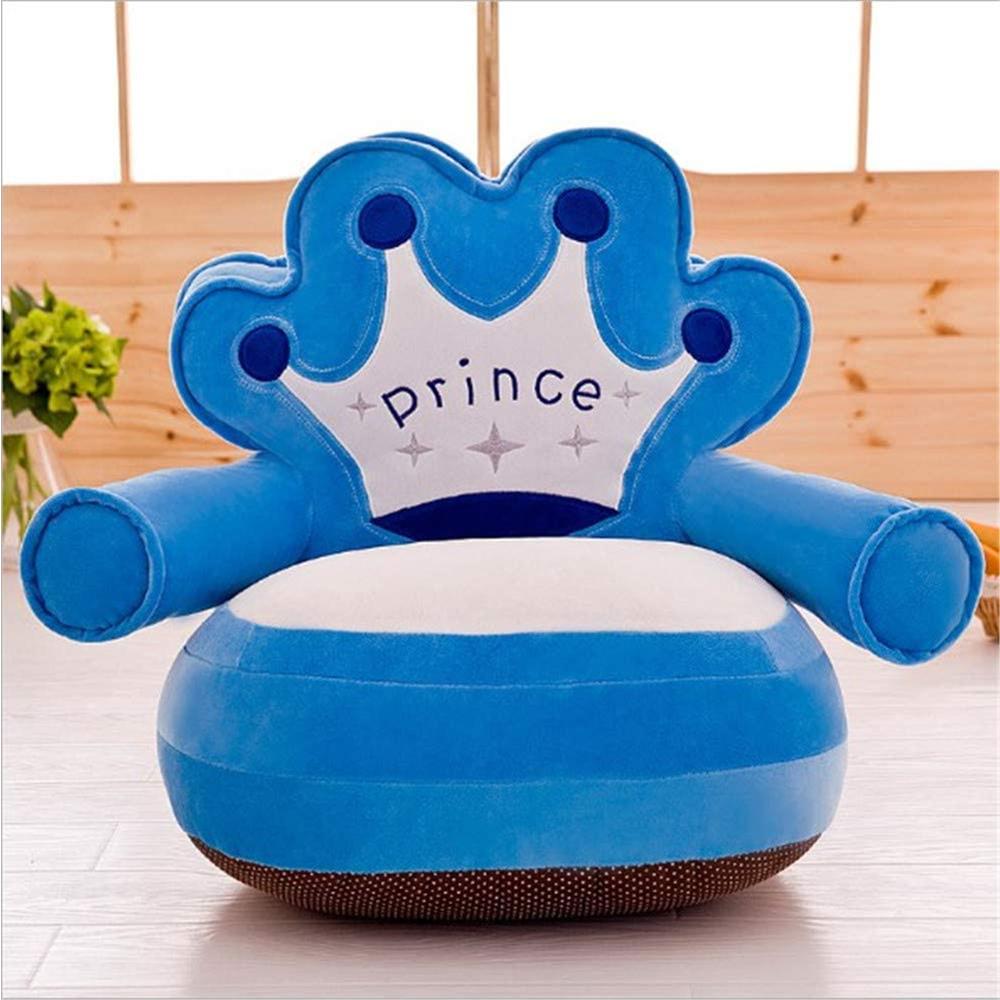 Foto 3 pulgar | Sillón Puff para Bebé Niño Decoración Corona Príncipe color Azul