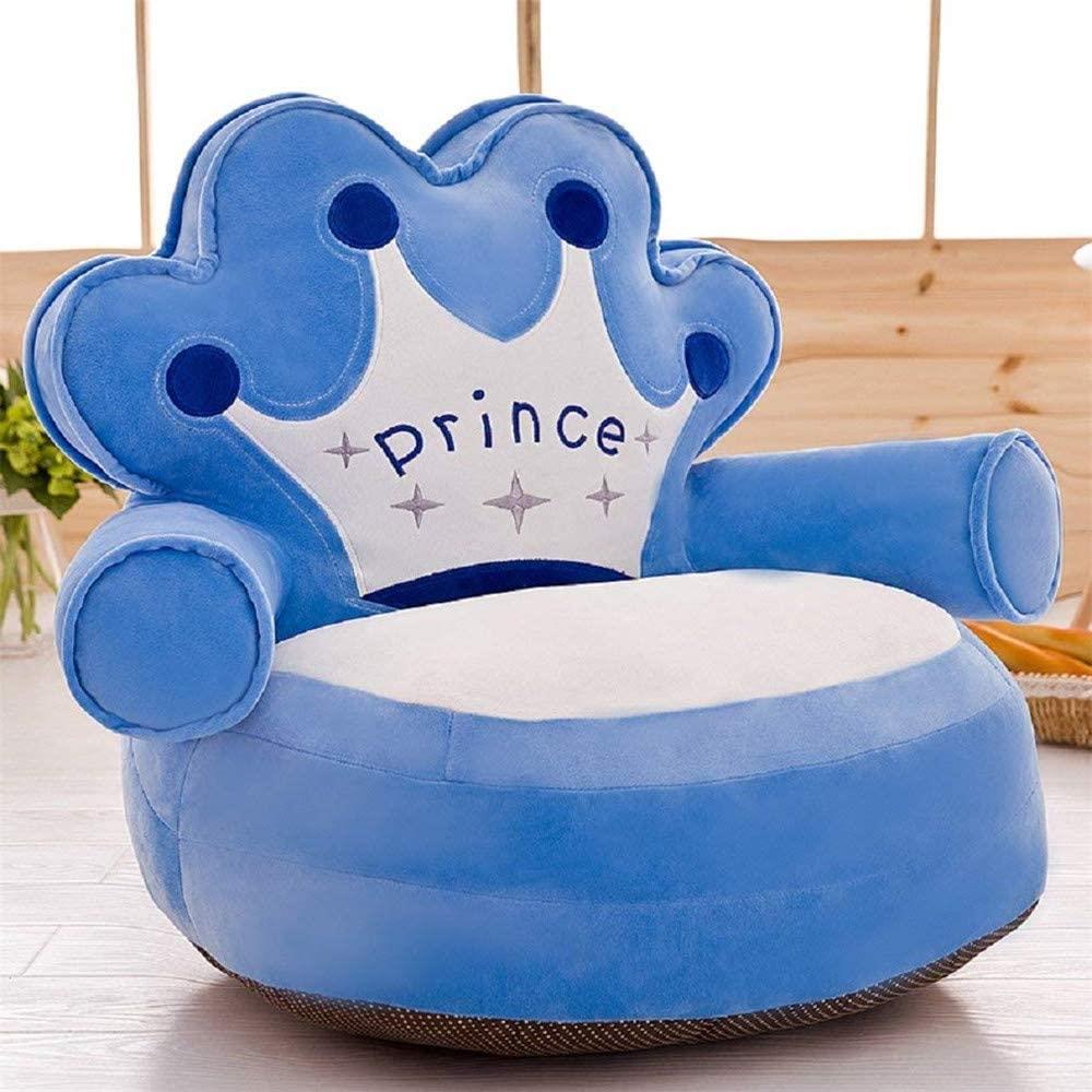 Foto 4 pulgar | Sillón Puff para Bebé Niño Decoración Corona Príncipe color Azul