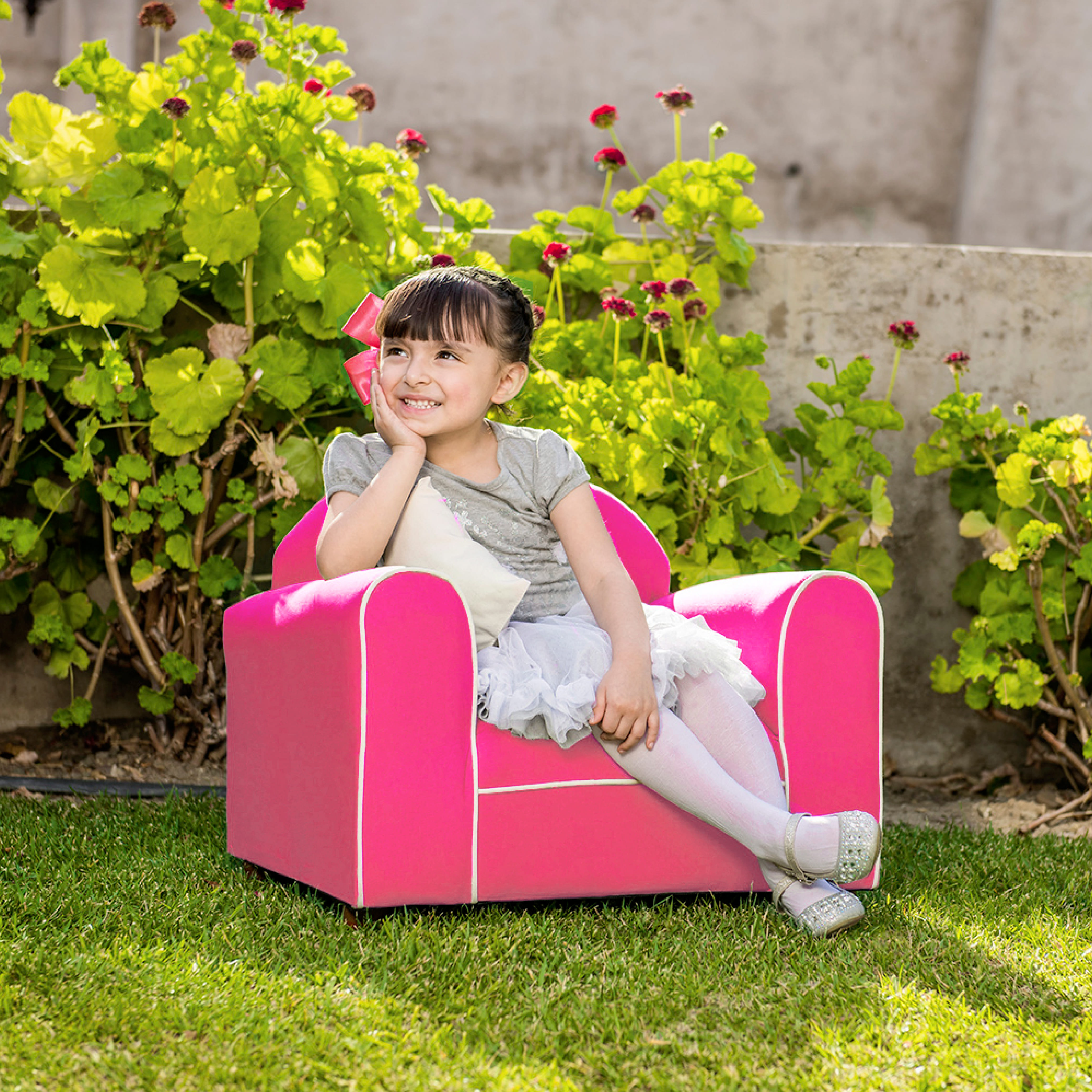 Foto 3 pulgar | Sillon Infantil Rosa con Almohada