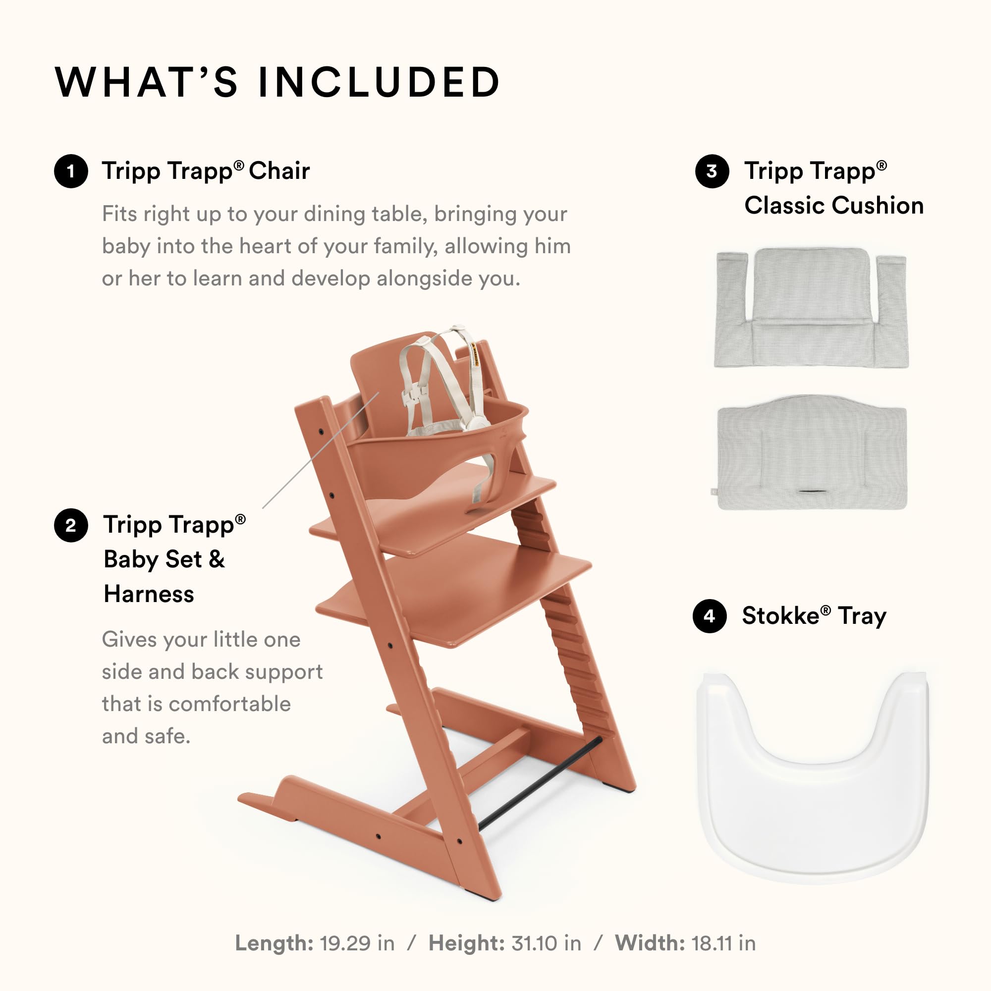 Foto 6 pulgar | Trona Stokke Tripp Trapp 2 De Terracota Con Cojín Y Bandeja - Venta Internacional.