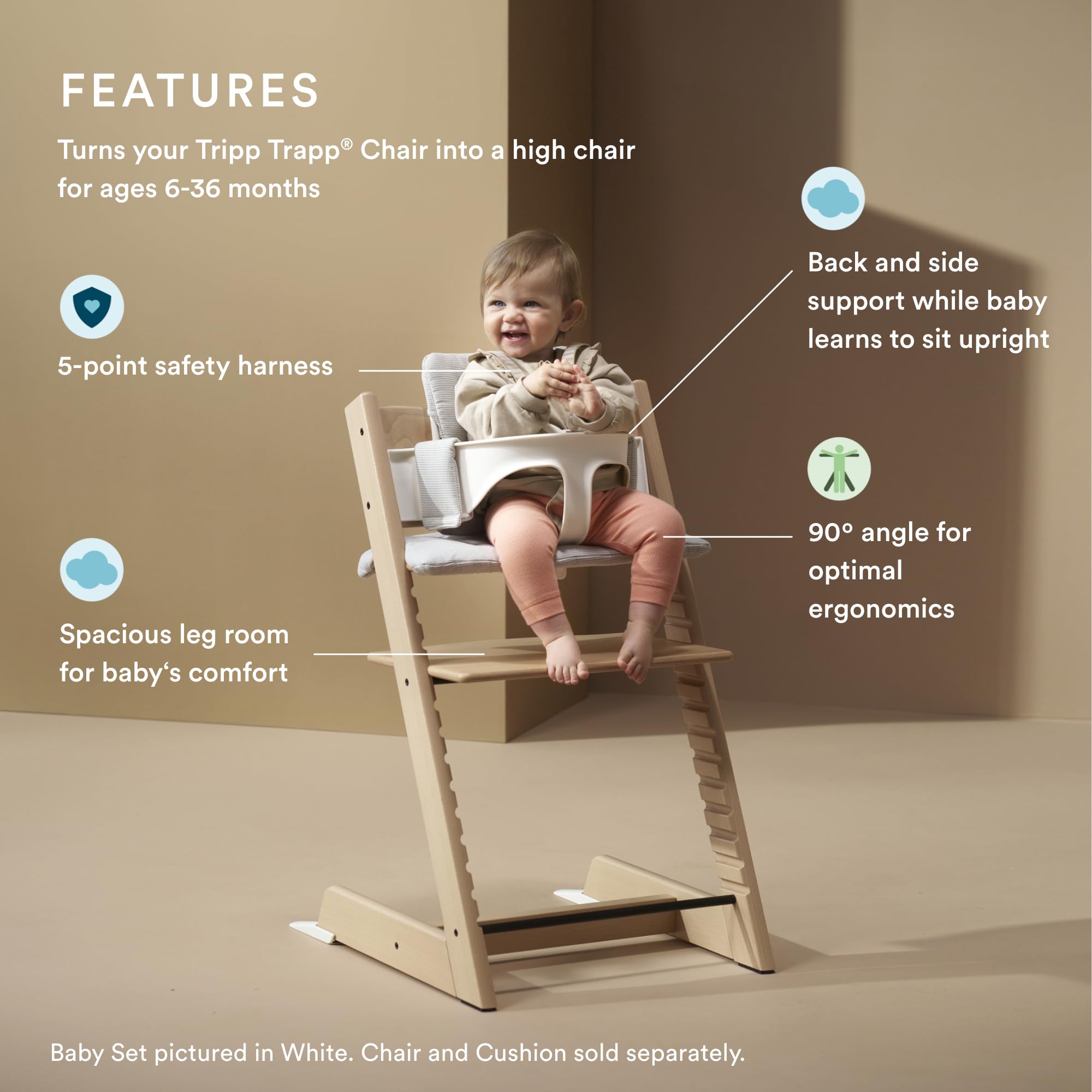 Foto 3 pulgar | Trona Stokke Tripp Trapp Baby Set 2 Terracota - Venta Internacional.