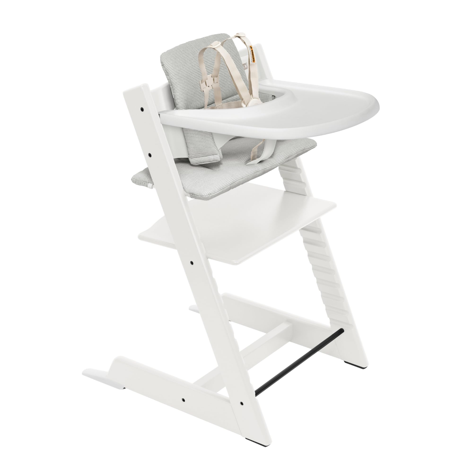 Trona Stokke Tripp Trapp 2 Blanca Con Cojín Gris Nórdico - Venta Internacional.