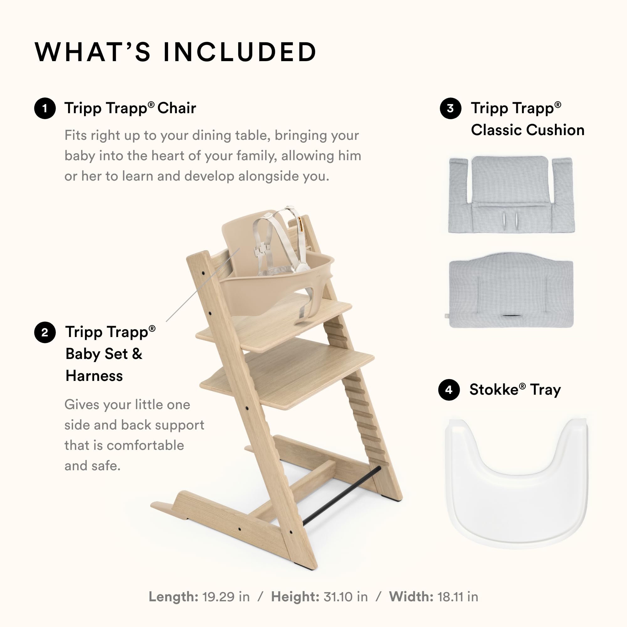 Foto 5 | Trona Stokke Tripp Trapp Oak 2 Con Cojín Y Bandeja - Venta Internacional.
