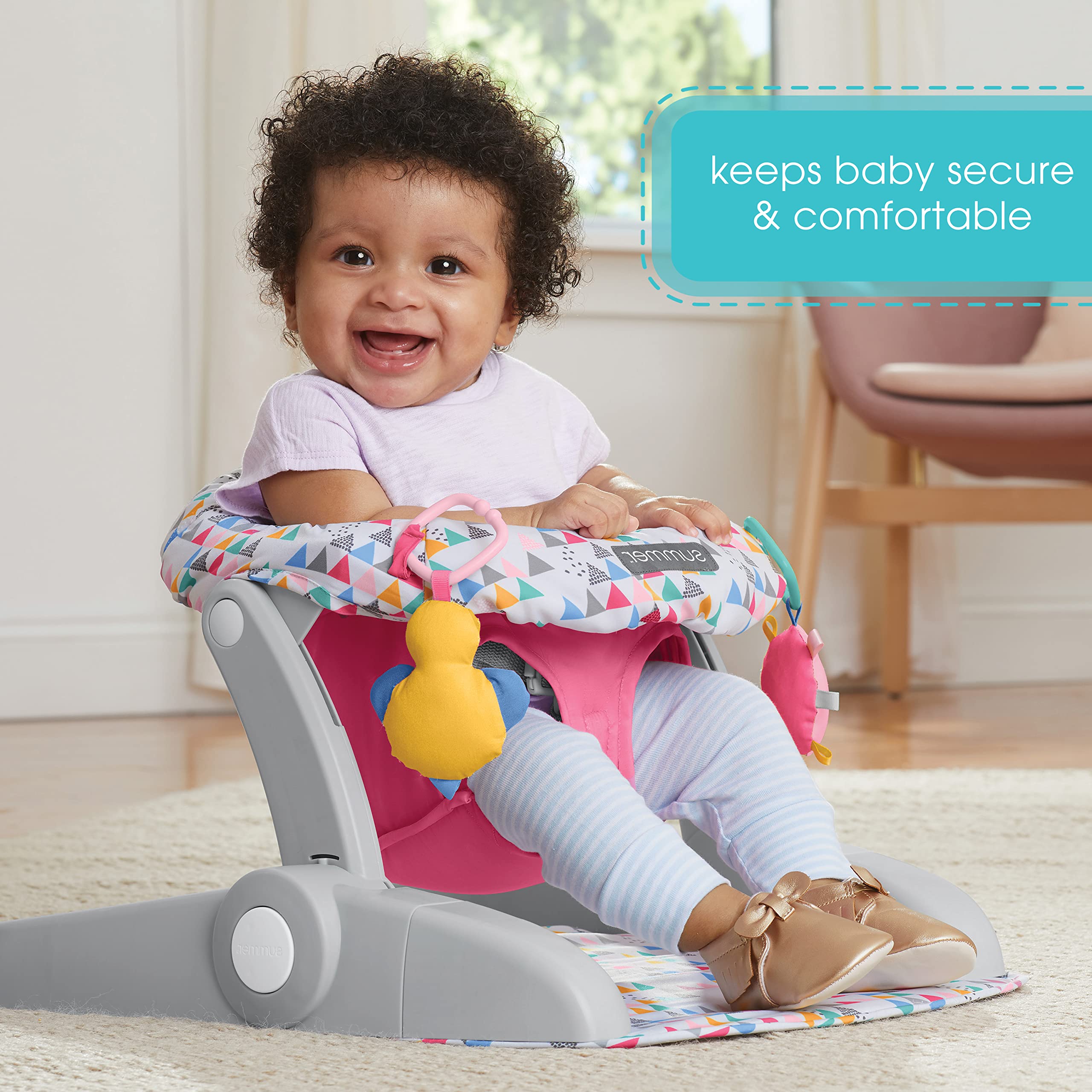 Foto 4 pulgar | Asiento De Suelo Para Bebés Summer Infant Learn-to-sit Funfetti Pink - Venta Internacional.