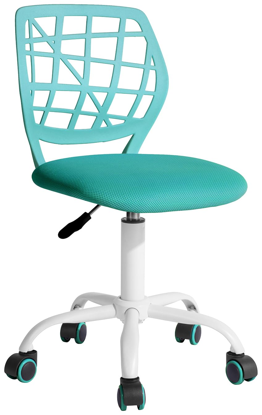 Foto 2 pulgar | Silla De Escritorio Furniturer Kids De Malla Turquesa Para Adolescentes - Venta Internacional.