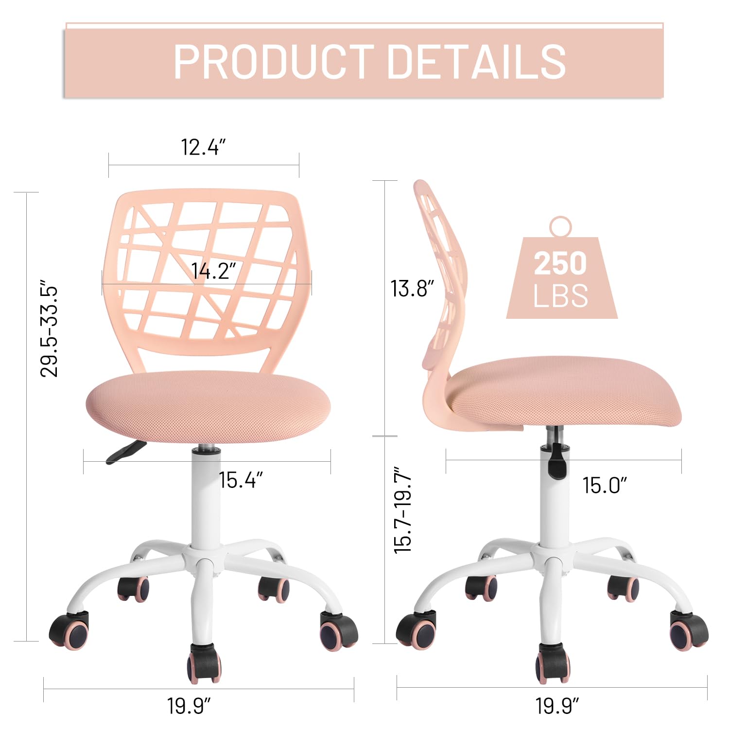Foto 5 | Silla De Escritorio Furniturer Para Niños  De Malla  Giratoria  Sin Brazos  Con Cojín - Venta Internacional.