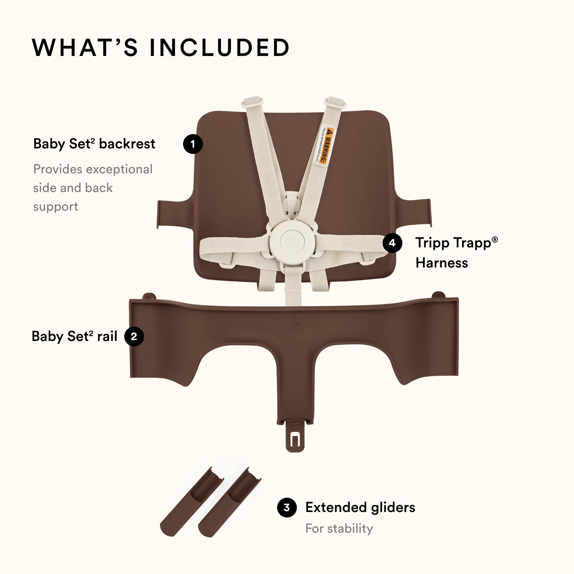 Foto 6 pulgar | Set De 2 Sillas Altas Stokke Tripp Trapp Para Bebés  Color Marrón Cálido  Con Arnés - Venta Internacional.