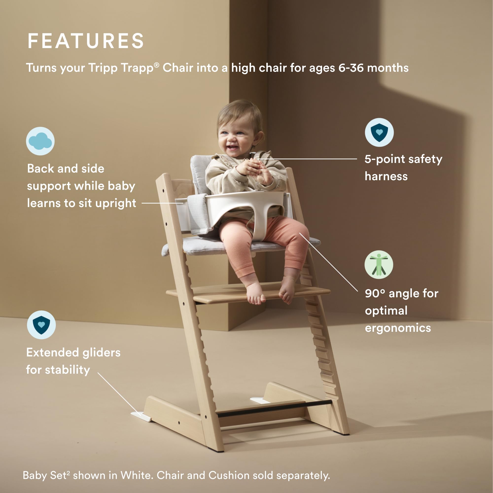 Foto 2 | Set De 2 Sillas Altas Stokke Tripp Trapp Para Bebés  Color Malva Jaspeado  6-36 M - Venta Internacional.