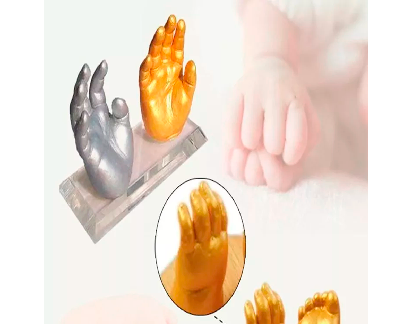 Foto 6 pulgar | Molde de Yeso en 3d para Huella de Bebé