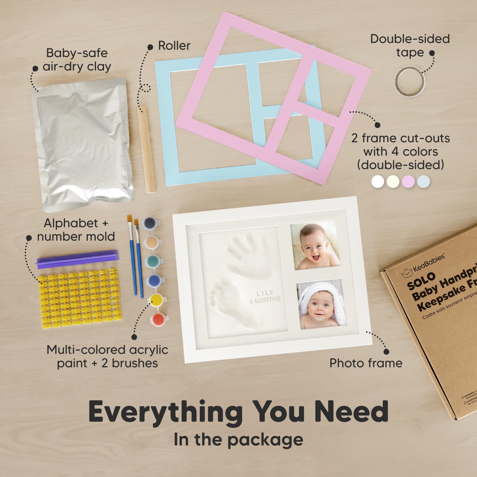 Foto 4 pulgar | Kit De Manos Y Huellas Para Bebés Keababies Quick Dry Clay Alpine - Venta Internacional.