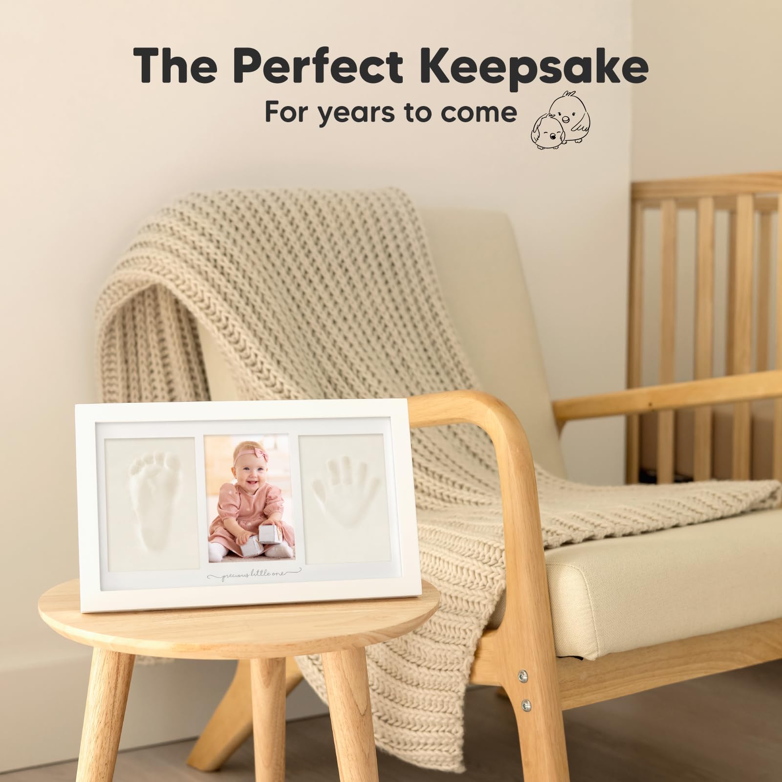 Foto 4 pulgar | Marco De Recuerdos De Arcilla Keababies Con Kit De Manos Y Huellas Para Bebés - Venta Internacional.
