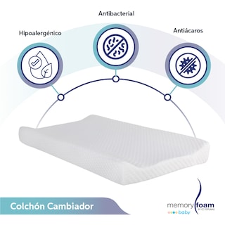 Foto 2 | Colchón Cambiador Memory Foam color Blanco