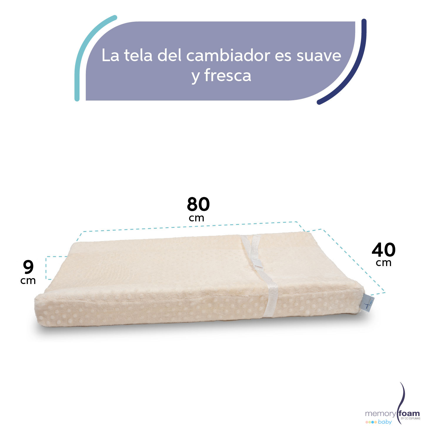 Foto 6 pulgar | Cambiador Bebé/ Cambiador Pañales Con Funda Lavable Beige Memory Foam