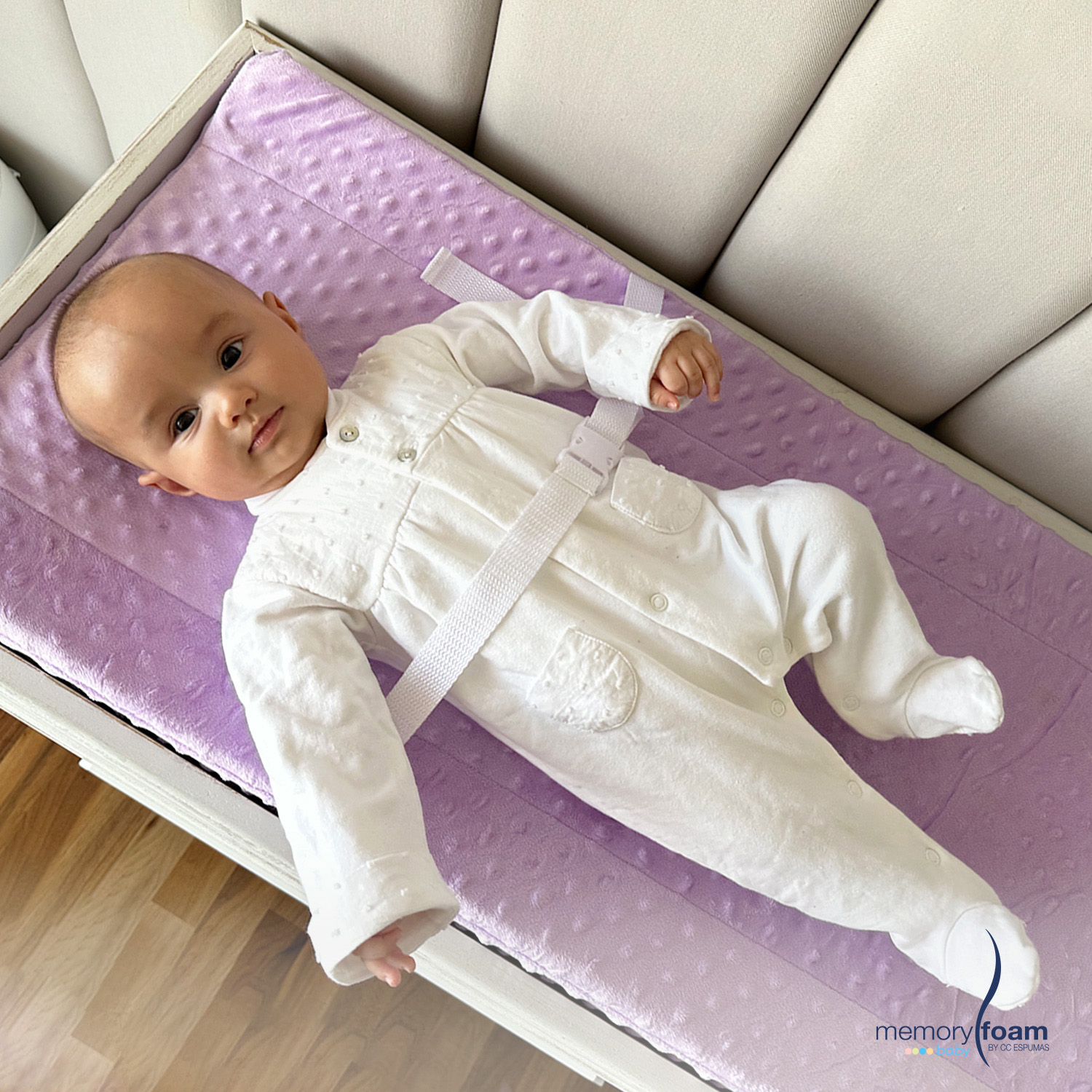 Foto 7 | Cambiador Bebé/ Cambiador Pañales Con Funda Lavable Lila Memory Foam