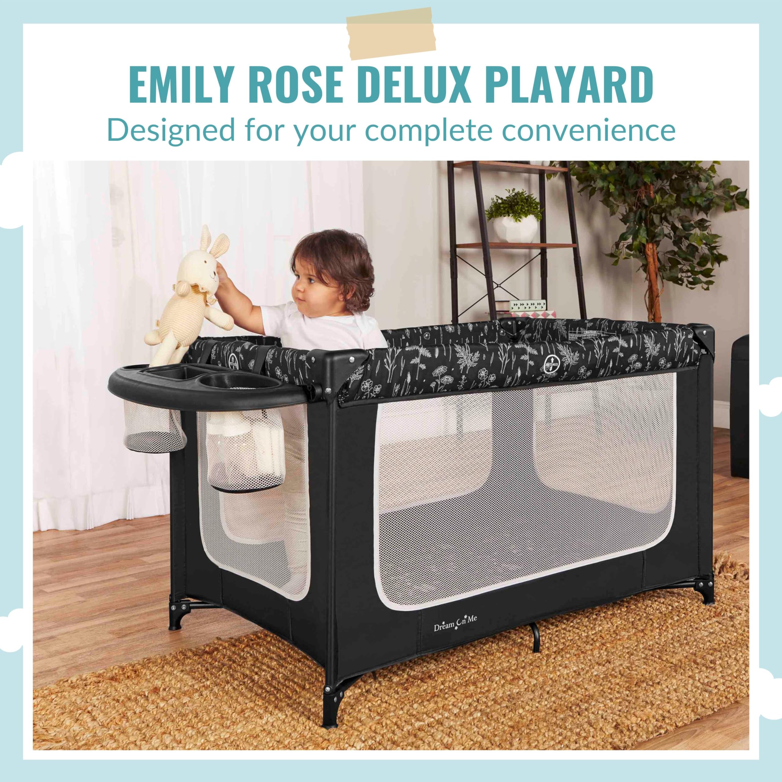 Foto 3 pulgar | Playard Dream On Me Emily Rose Deluxe En Blanco Y Negro - Venta Internacional.