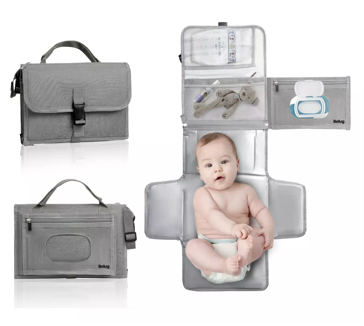 Foto 4 pulgar | Cambiador De Bebé Impermeable Belug Portátil Artículos Para Bebes, Gris