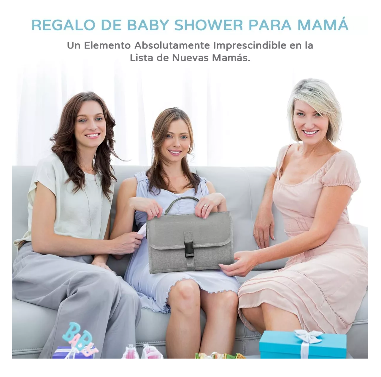 Foto 5 pulgar | Cambiador De Bebé Impermeable Belug Portátil Artículos Para Bebes, Gris