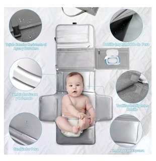 Foto 3 | Cambiador De Bebé Impermeable Portátil Lab.g Articulos Para Bebes, Gris