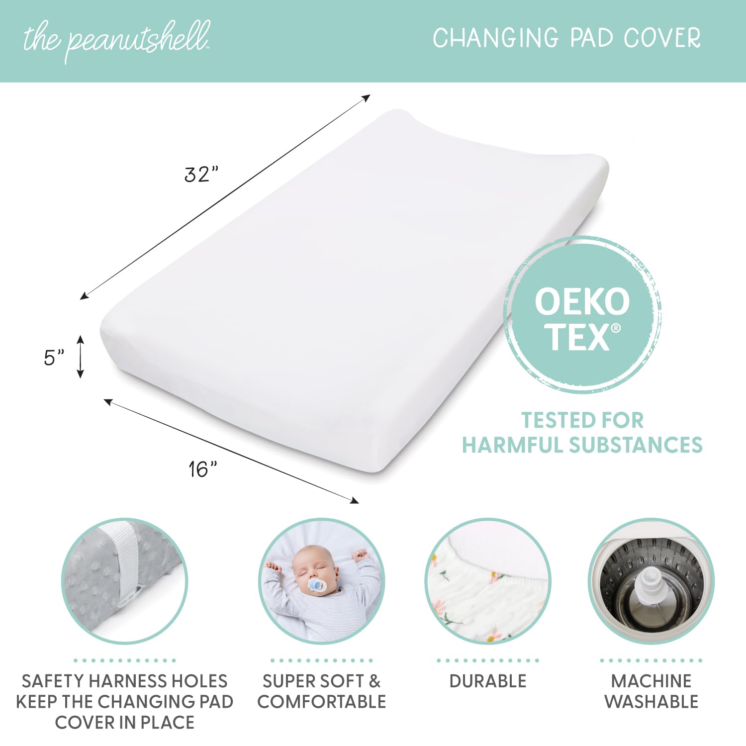 Foto 6 | Fundas Para Cambiador The Peanutshell Girl Pink Minky X3 - Venta Internacional.