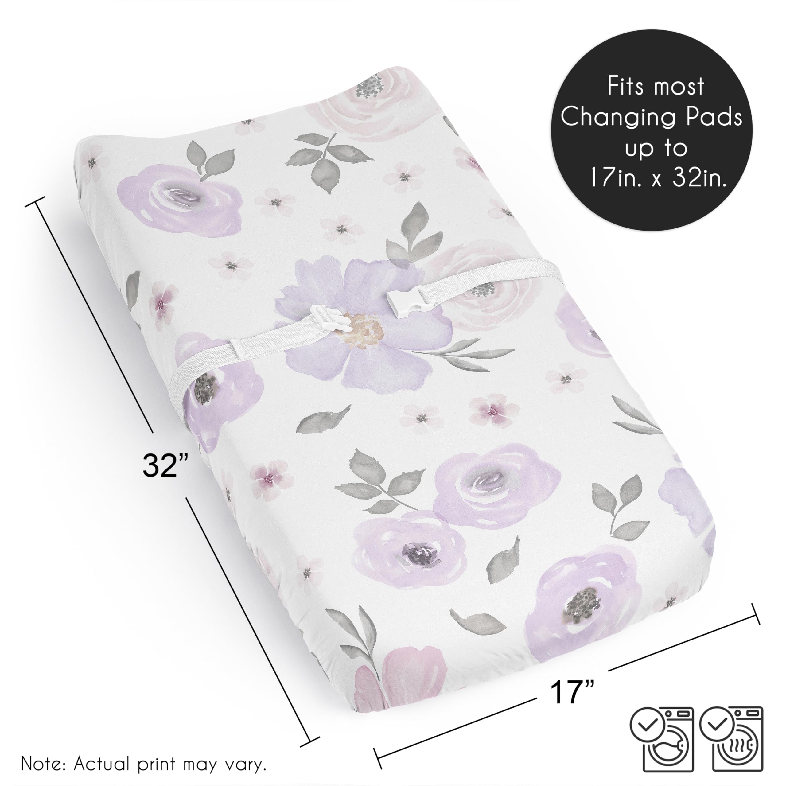 Foto 7 pulgar | Funda Para Cambiador Sweet Jojo Designs, Diseño Floral, Acuarela - Venta Internacional.