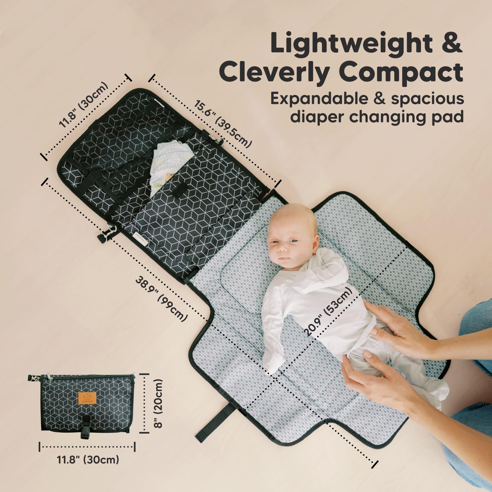 Foto 3 | Cambiador De Pañales Keababies Portátil Impermeable Negro Geo - Venta Internacional.