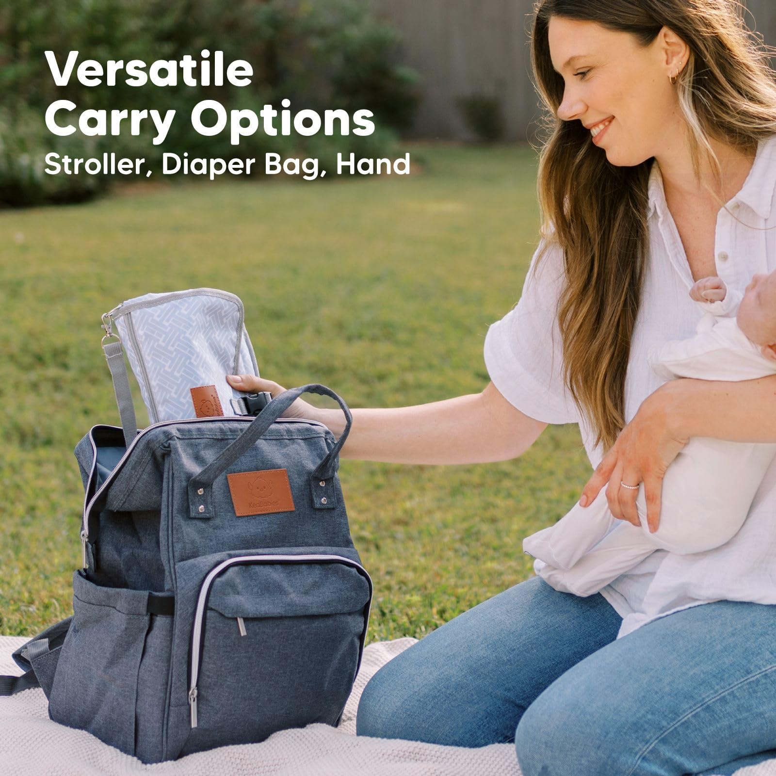 Foto 5 | Cambiador De Pañales Keababies Portátil Impermeable Negro Geo - Venta Internacional.