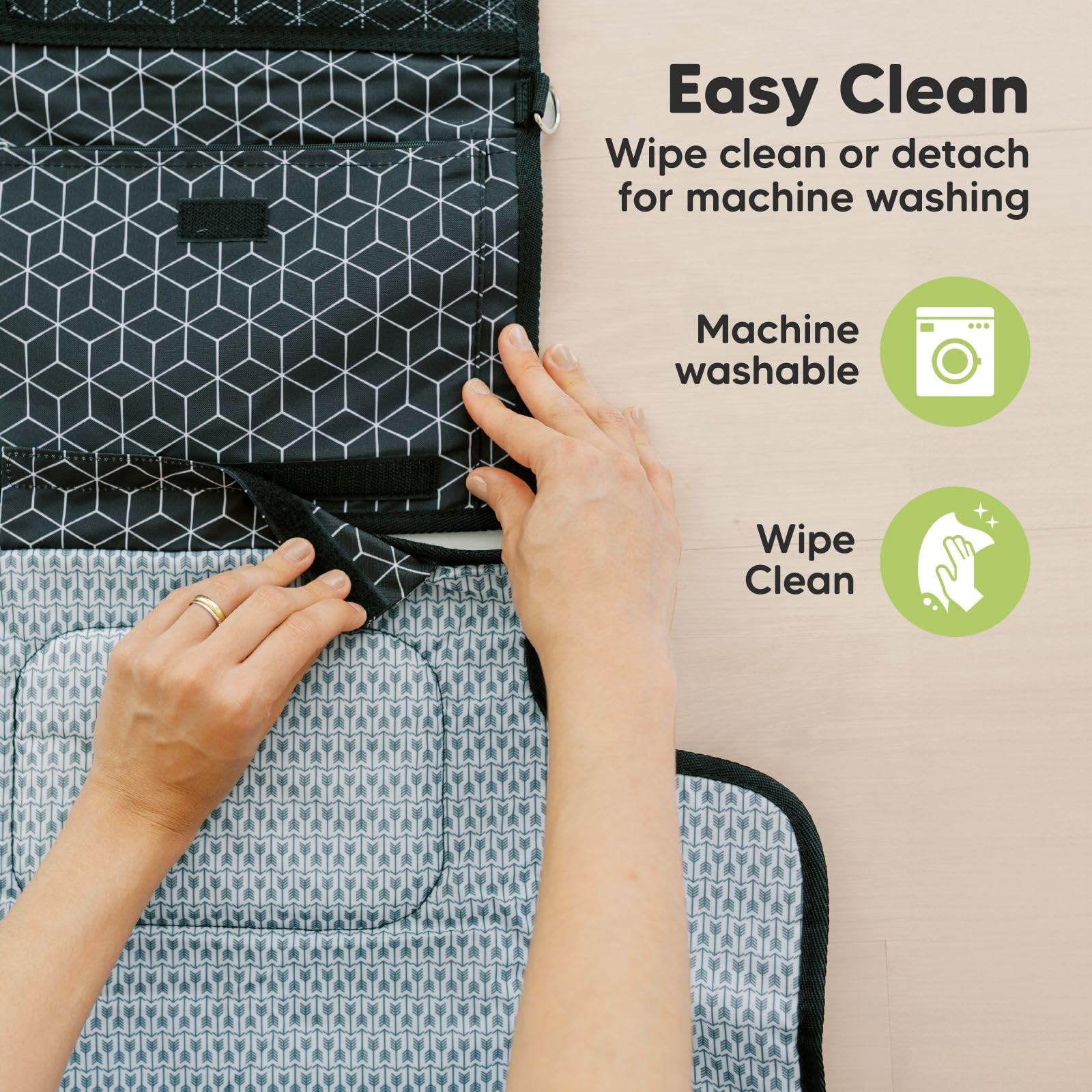 Foto 6 | Cambiador De Pañales Keababies Portátil Impermeable Negro Geo - Venta Internacional.