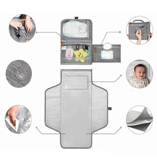 Foto 2 | Cambiador De Bebé Portátil Plegable Impermeable Eo Safe Imports Esi-21069 Gris