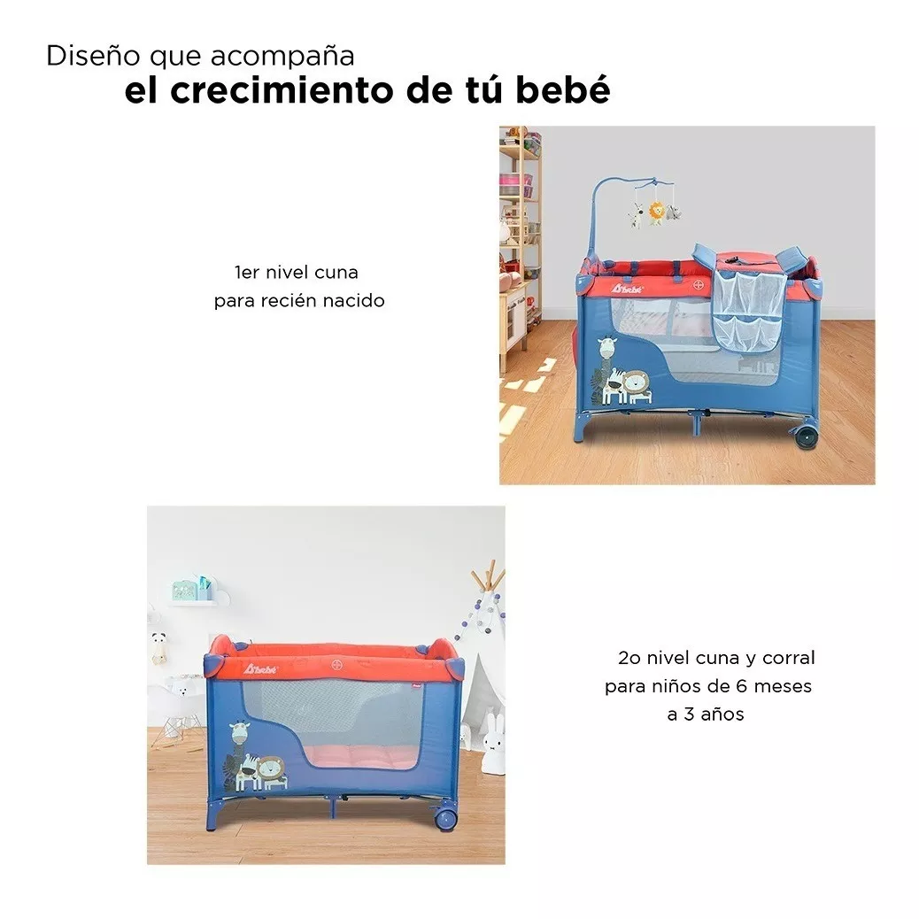 Foto 5 | Corral Cuna D´bebe  Dreams color Azul con Rojo