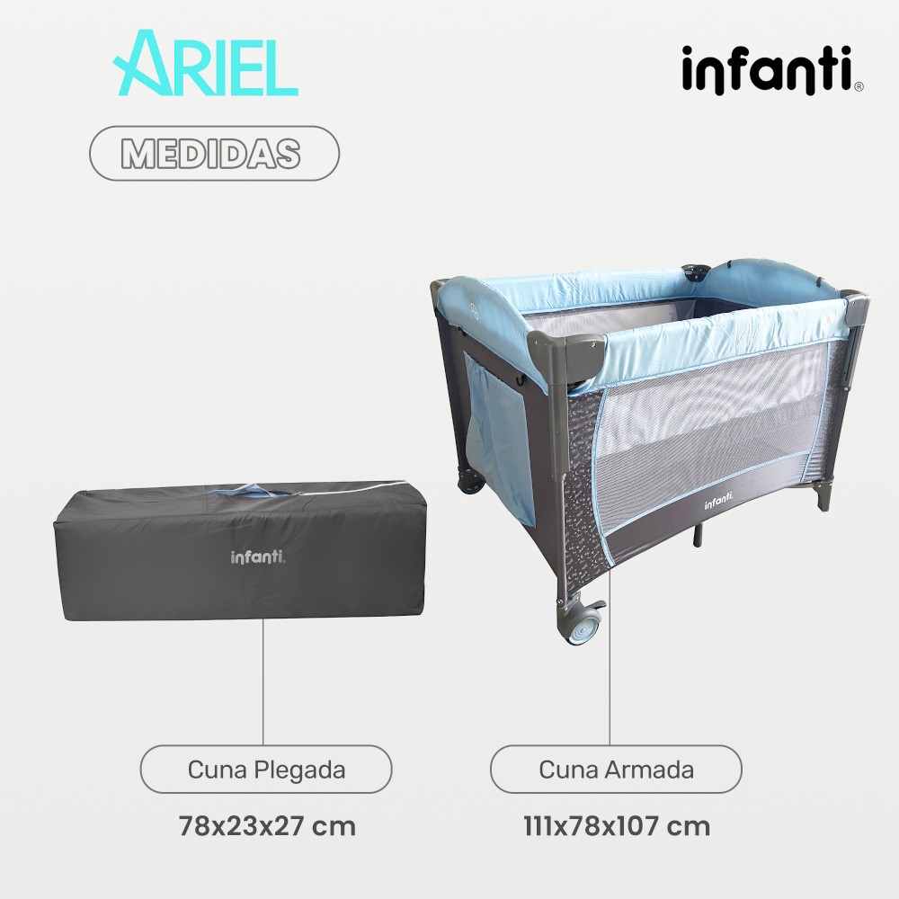 Foto 7 pulgar | Cuna Colecho Infanti Ariel Con Tela Que Brilla En La Oscuridad Color Azul