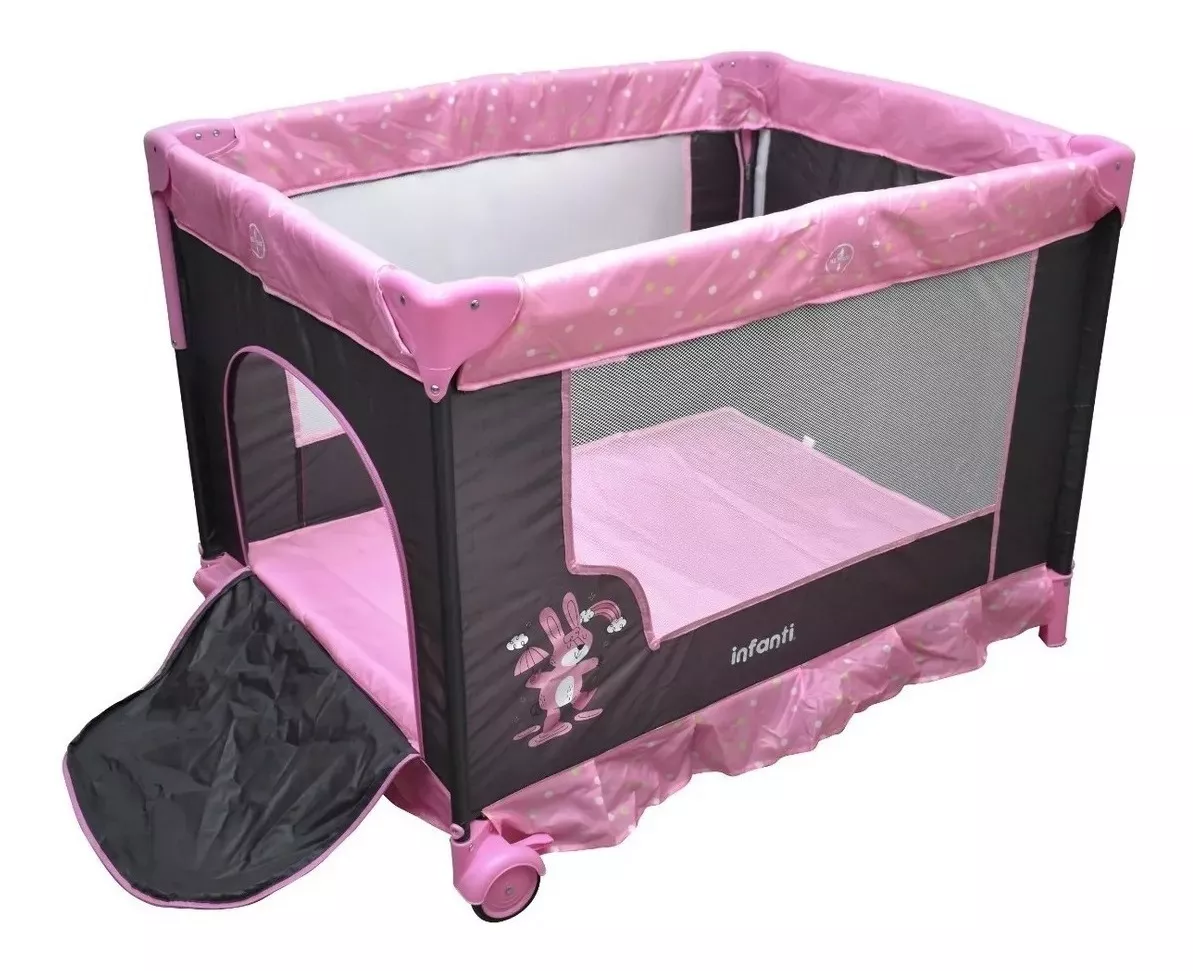 Foto 3 | Cuna Corral Infanti Silver Pink con Organizador Desmontable y Plegado Compacto