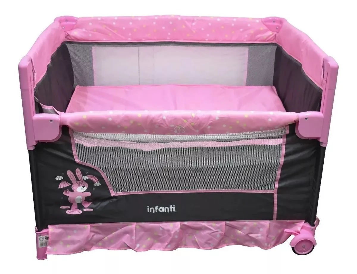 Foto 5 | Cuna Corral Infanti Silver Pink con Organizador Desmontable y Plegado Compacto