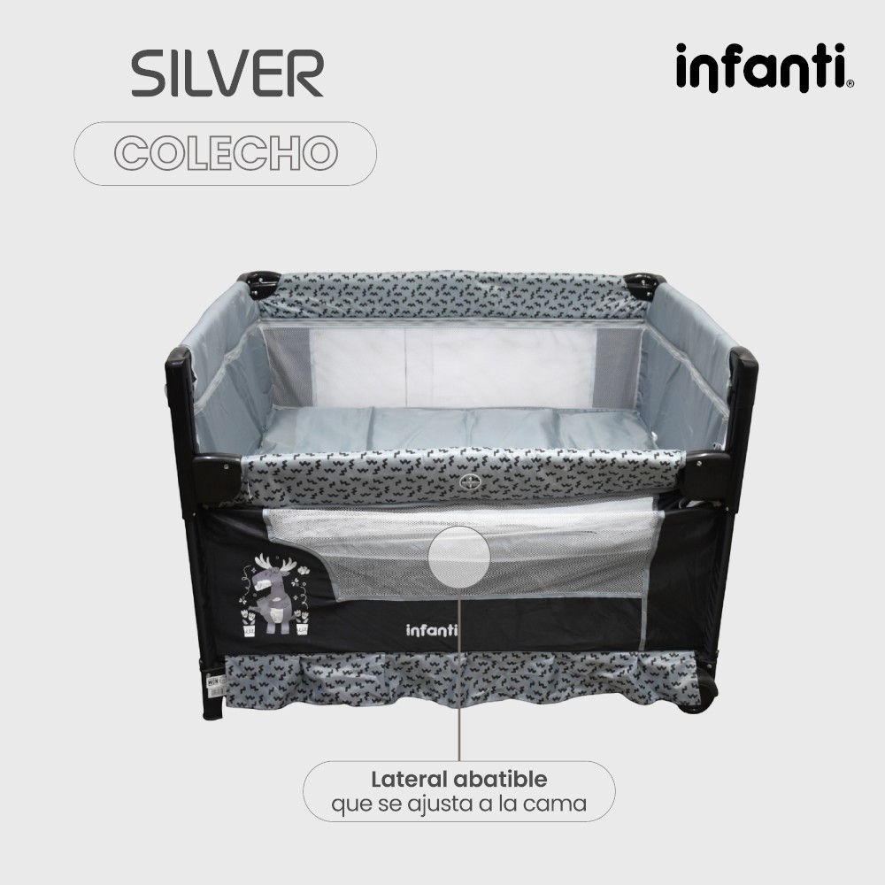 Foto 7 pulgar | Corral- Colecho Infanti Silver Ultracompacta Con Cambiador Desmontable Color Negro