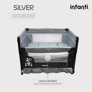 Foto 6 | Corral- Colecho Infanti Silver Ultracompacta Con Cambiador Desmontable Color Negro