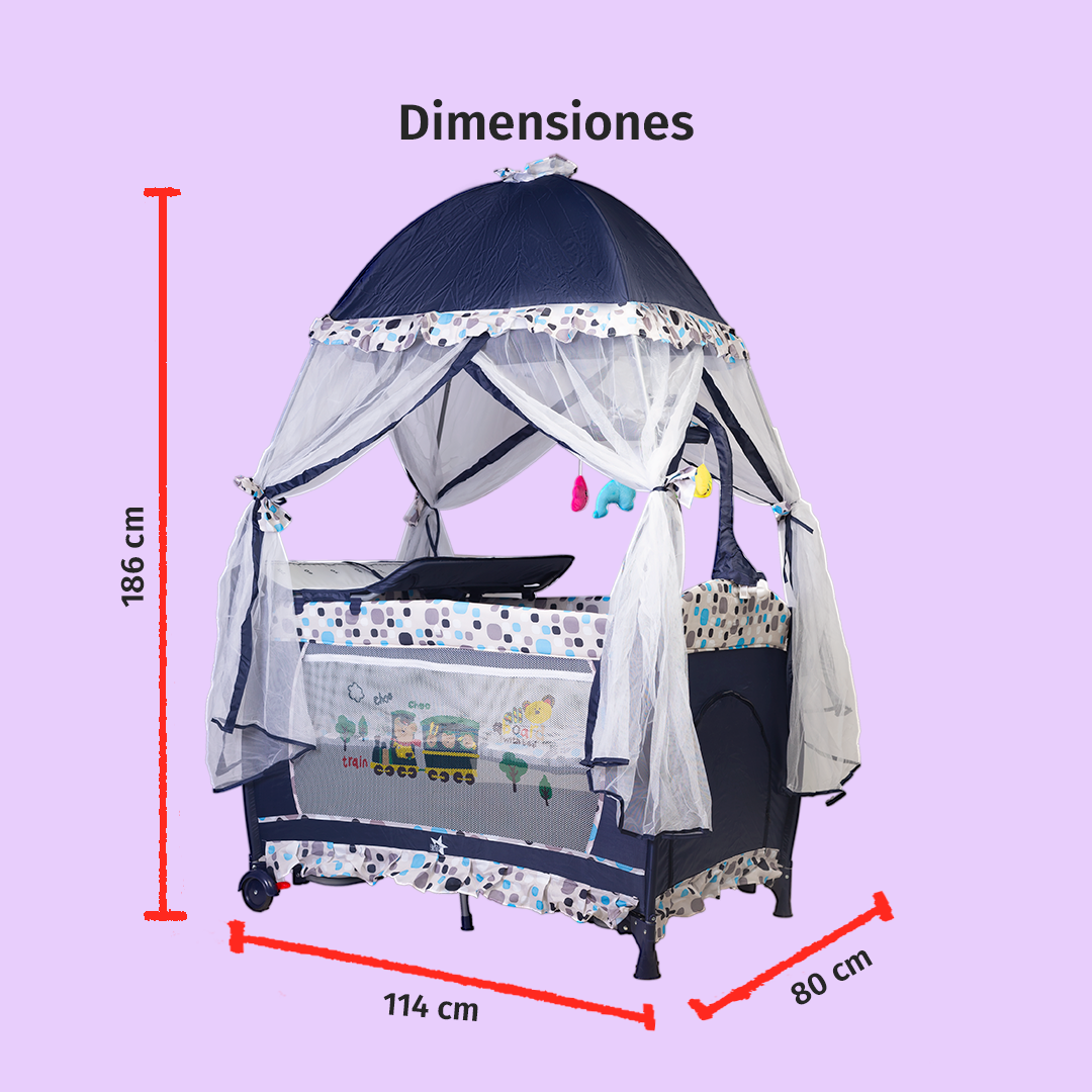 Foto 6 | Starkids Cuna Corral Draco Con Toldo Azul Marino