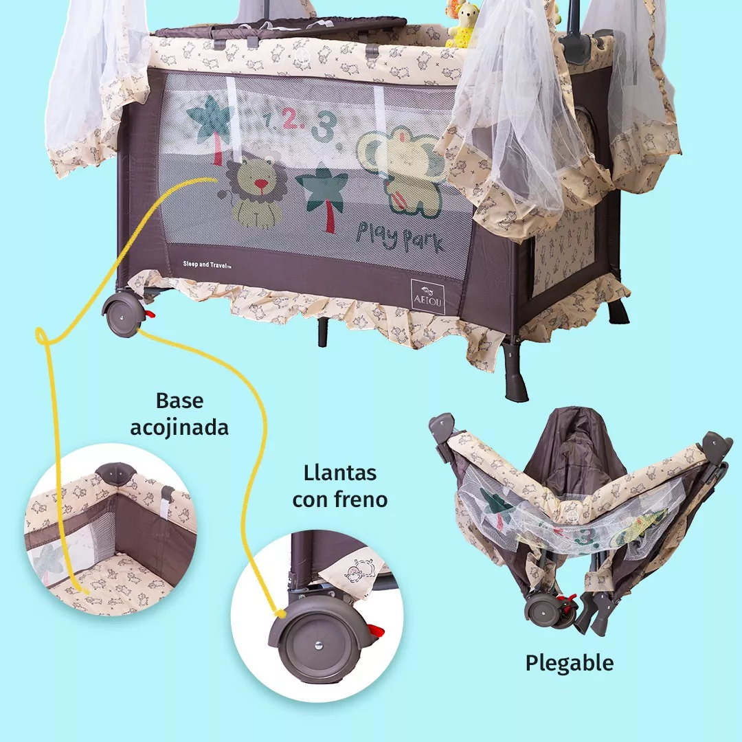 Foto 3 | Cuna Corral para Bebé Portátil Aeiou Argentina con Velo Alto Bariloche