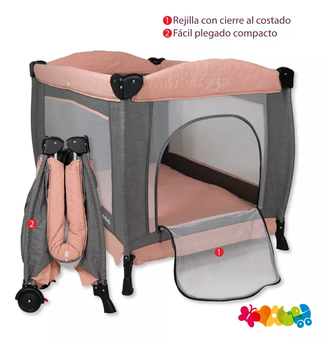 Foto 3 pulgar | Cuna Corral Bebe Aeiou Bc003 Cambiador Vibrador Mosquitero