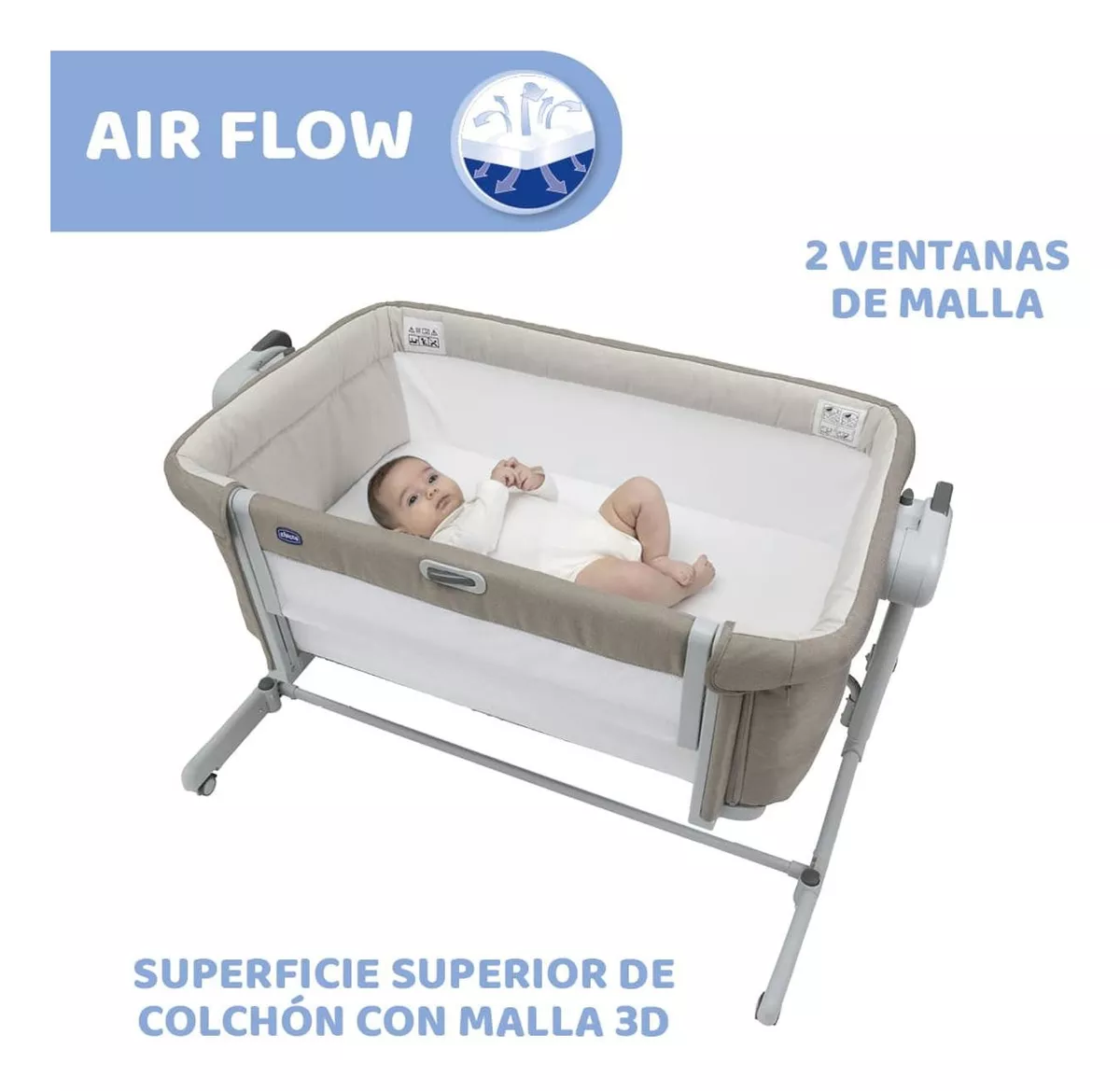 Foto 5 pulgar | Cuna Colecho Para Bebé Chicco Next2me Magic Evo Mecedor