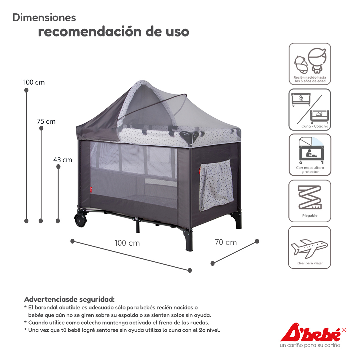 Foto 5 | Cuna Corral Colecho D'bebé Love & Care Gris
