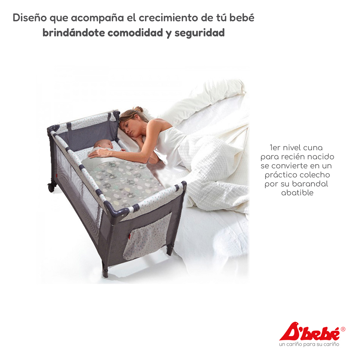 Foto 7 | Cuna Corral Colecho D'bebé Love & Care Gris