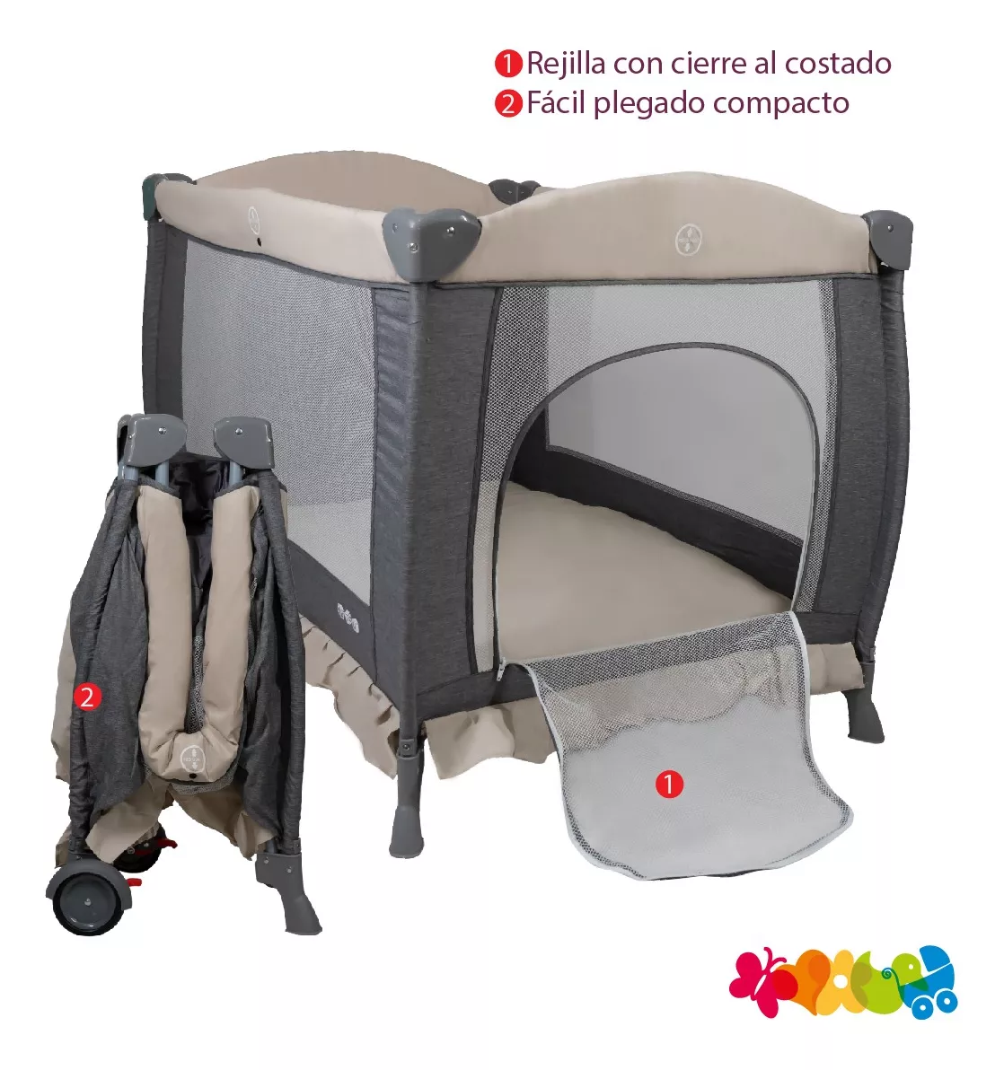 Foto 5 pulgar | Cuna Corral Bebe Aeiou Bc003 Cambiador Vibrador Mosquitero