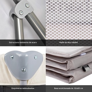 Foto 4 | Corral Para Bebé Bamby Combo-Bambyd-4 Plegable Portátil Con Colchón Impermeable