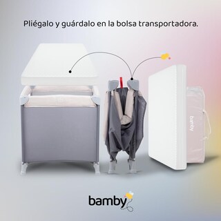 Foto 6 | Corral Para Bebé Bamby Combo-Bambyd-4 Plegable Portátil Con Colchón Impermeable