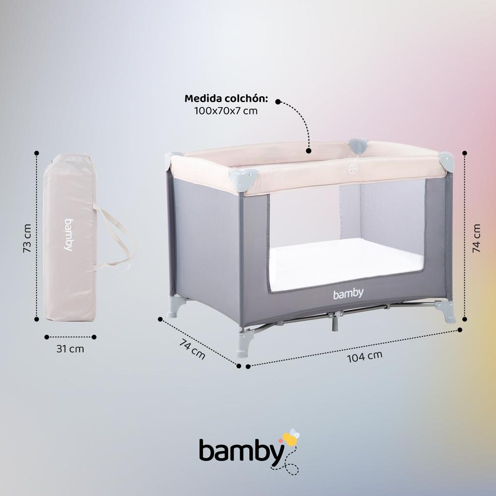 Foto 9 pulgar | Corral Para Bebé Bamby Combo-Bambyd-4 Plegable Portátil Con Colchón Impermeable