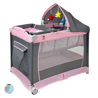 Foto 4 | Cuna para Bebé Little Monkey con Ruedas Rosa