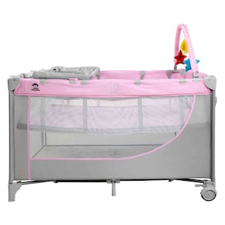 Foto 2 | Cuna para Bebé Little Monkey Cambiador 4 en 1 con Ruedas Plegable Rosa
