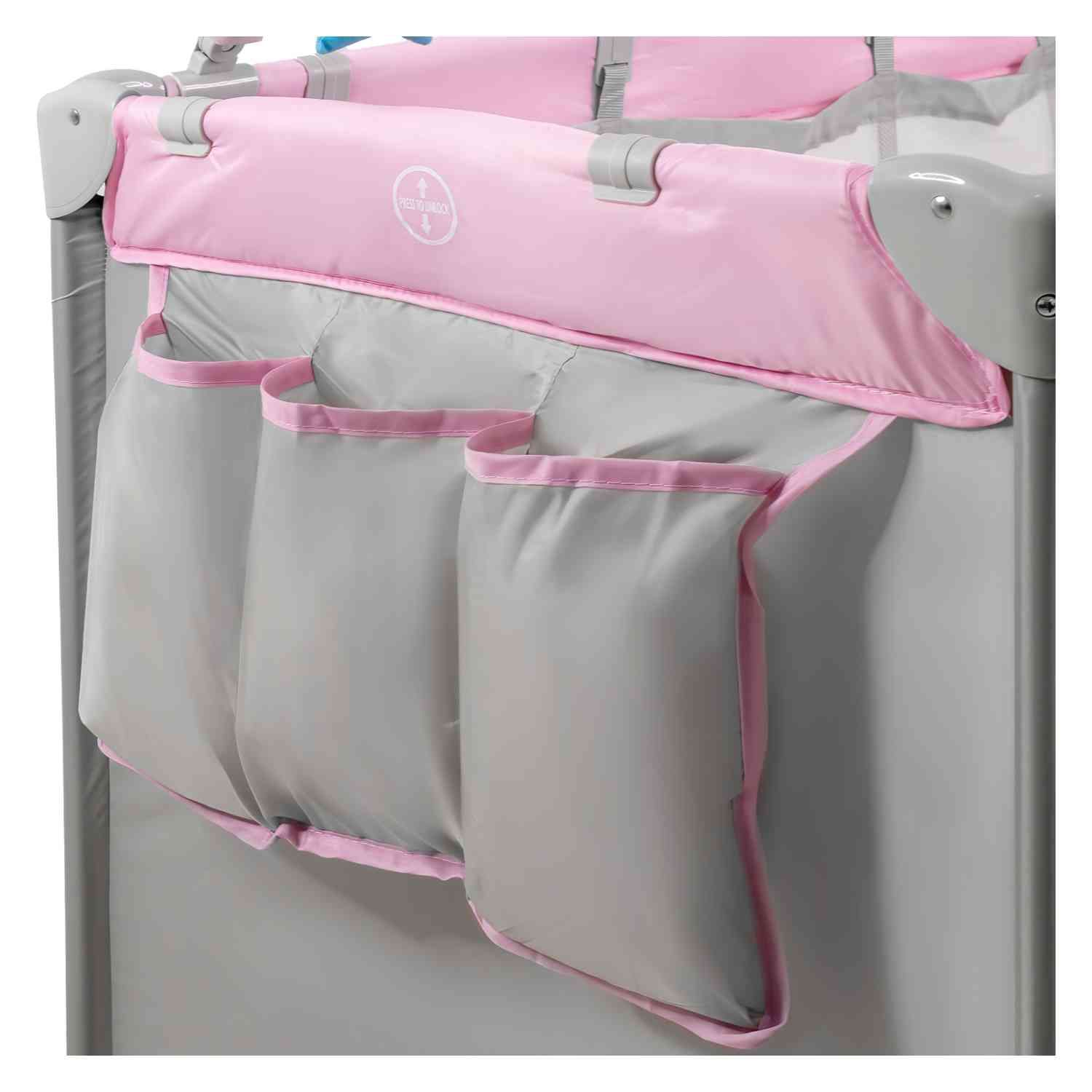 Foto 4 pulgar | Cuna para Bebé Little Monkey Cambiador 4 en 1 con Ruedas Plegable Rosa