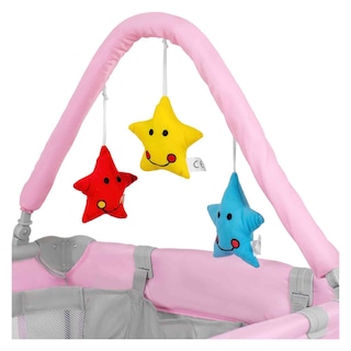 Foto 4 | Cuna para Bebé Little Monkey Cambiador 4 en 1 con Ruedas Plegable Rosa